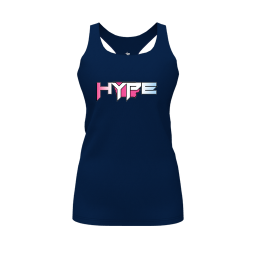 [FT0TRBNV-FYS-LOGO1] Decker Racerback Tank Top (Female Youth S, Navy, Logo 1)