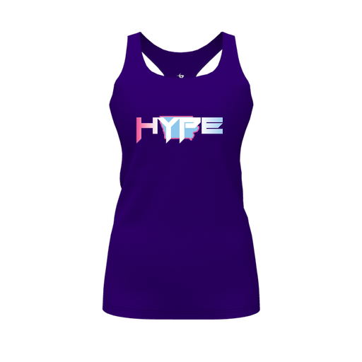 [FT0TRBPP-FYS-LOGO2] Decker Racerback Tank Top (Female Youth S, Purple, Logo 2)