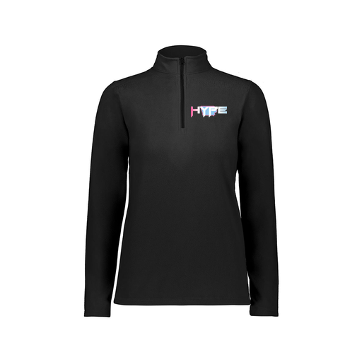 [6864.080.XS-LOGO2] Ladies MicroFleece 1/4 Zip Pullover (Female Adult XS, Black, Logo 2)