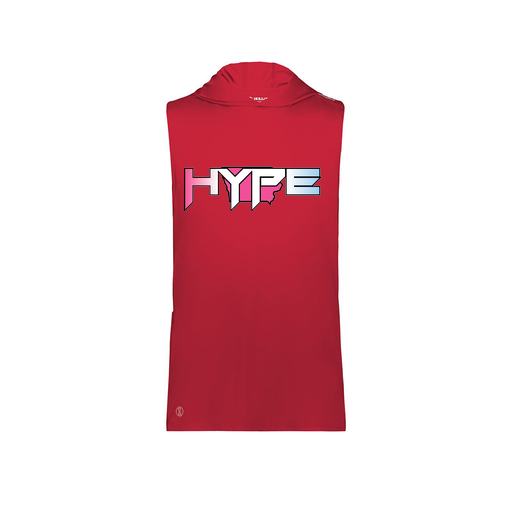[222590.083.XS-LOGO1] Men's CoolDry Sleeveless Hoodie (Adult XS, Red, Logo 1)