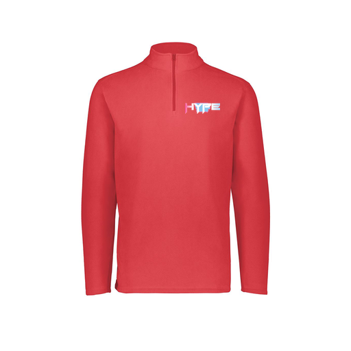 [6863.083.XS-LOGO2] Men's MicroFleece 1/4 Zip Pullover (Adult XS, Red, Logo 2)