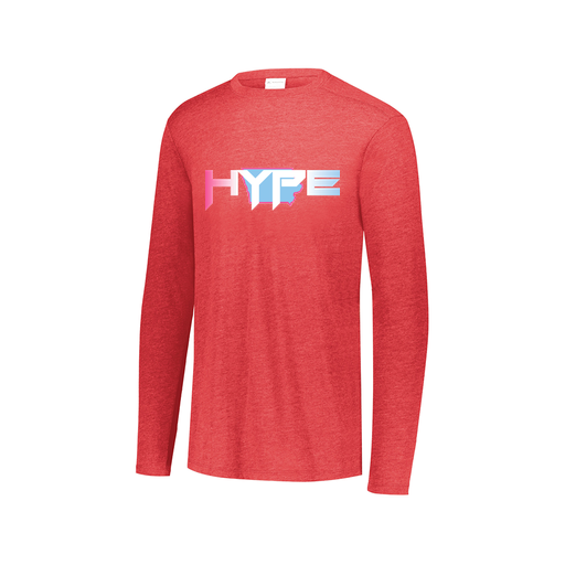 [FTLCUBRD-AXS-LOGO2] Decker Men's Tri-Blend T-Shirt - Long Sleeve (Adult XS, Red, Logo 2)