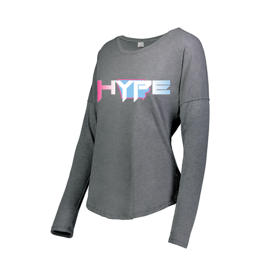 [FTLCUBGY-FAXS-LOGO2] Decker Women's Tri-Blend T-Shirt - Long Sleeve (Female Adult XS, Gray, Logo 2)