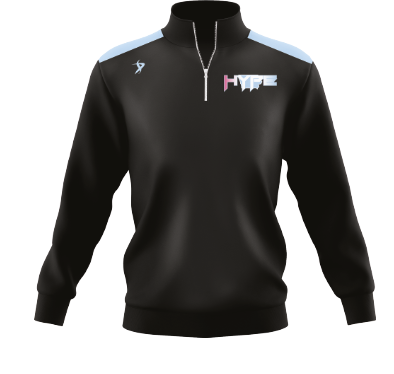 1/4 Zip Black and Blue Iowa Hype
